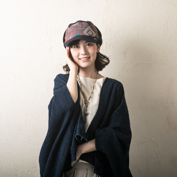 パイロットキャップ ラリーキルト使用 『Fly High』 indigoつば&black耳当て 