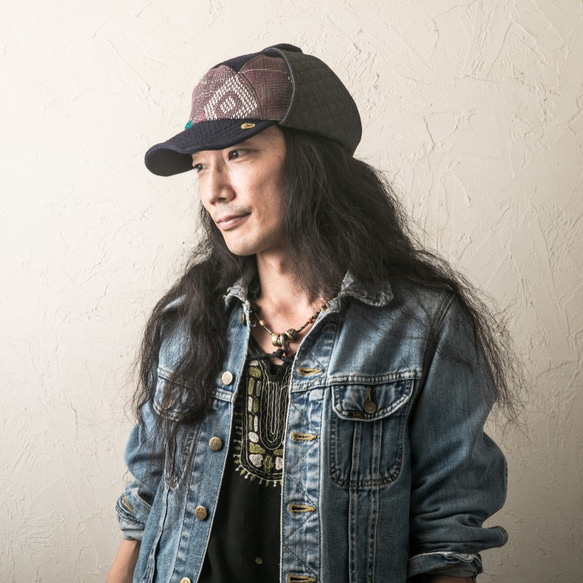 パイロットキャップ ラリーキルト使用 『Fly High』 indigoつば&black耳当て 