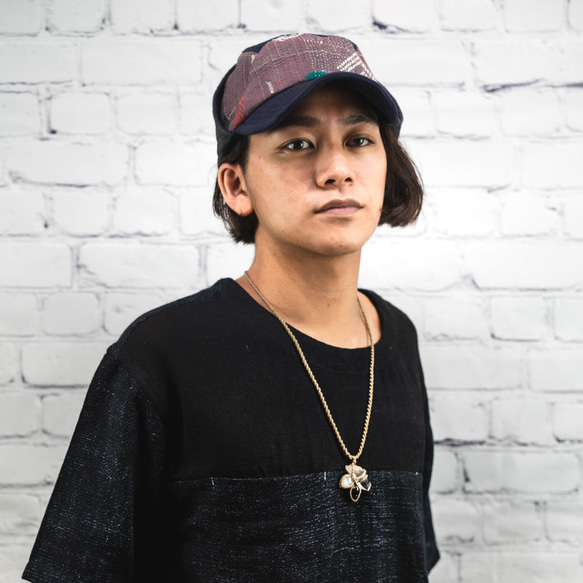 パイロットキャップ ラリーキルト使用 『Fly High』 indigoつば&black耳当て 