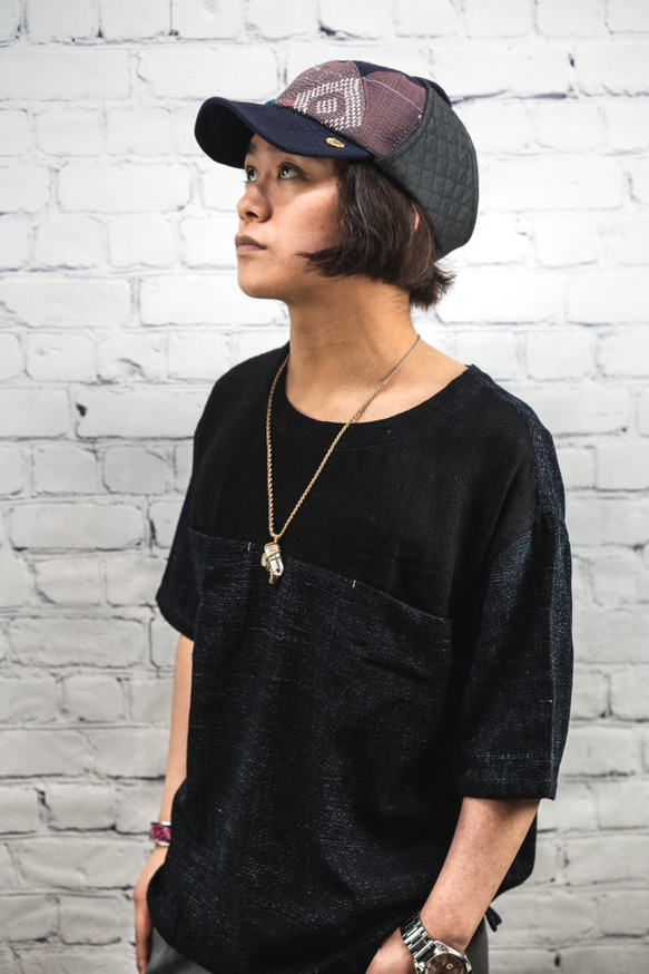 パイロットキャップ ラリーキルト使用 『Fly High』 indigoつば&black耳当て 