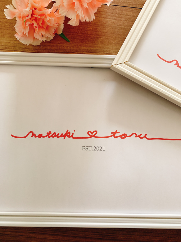【Creema限定】♪シンプルなハートの赤い糸 ウェルカムボード❤️ ウェディング 結婚式 二次会 コロナ対策 ポスター 3枚目の画像