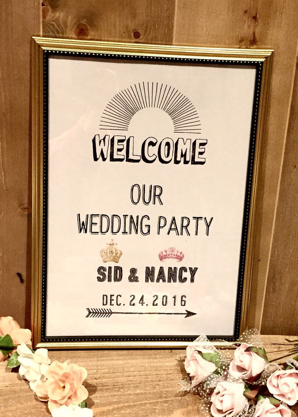 結婚式のウエルカムボードに♡ 人気！結婚式 ウェルカムボード☆V-3（A1/B2/A2/B3/A3/B4/A4） | iichi