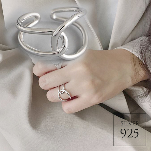 925 ラウンドクロスデザインオープンリング 指輪・リング mono 通販