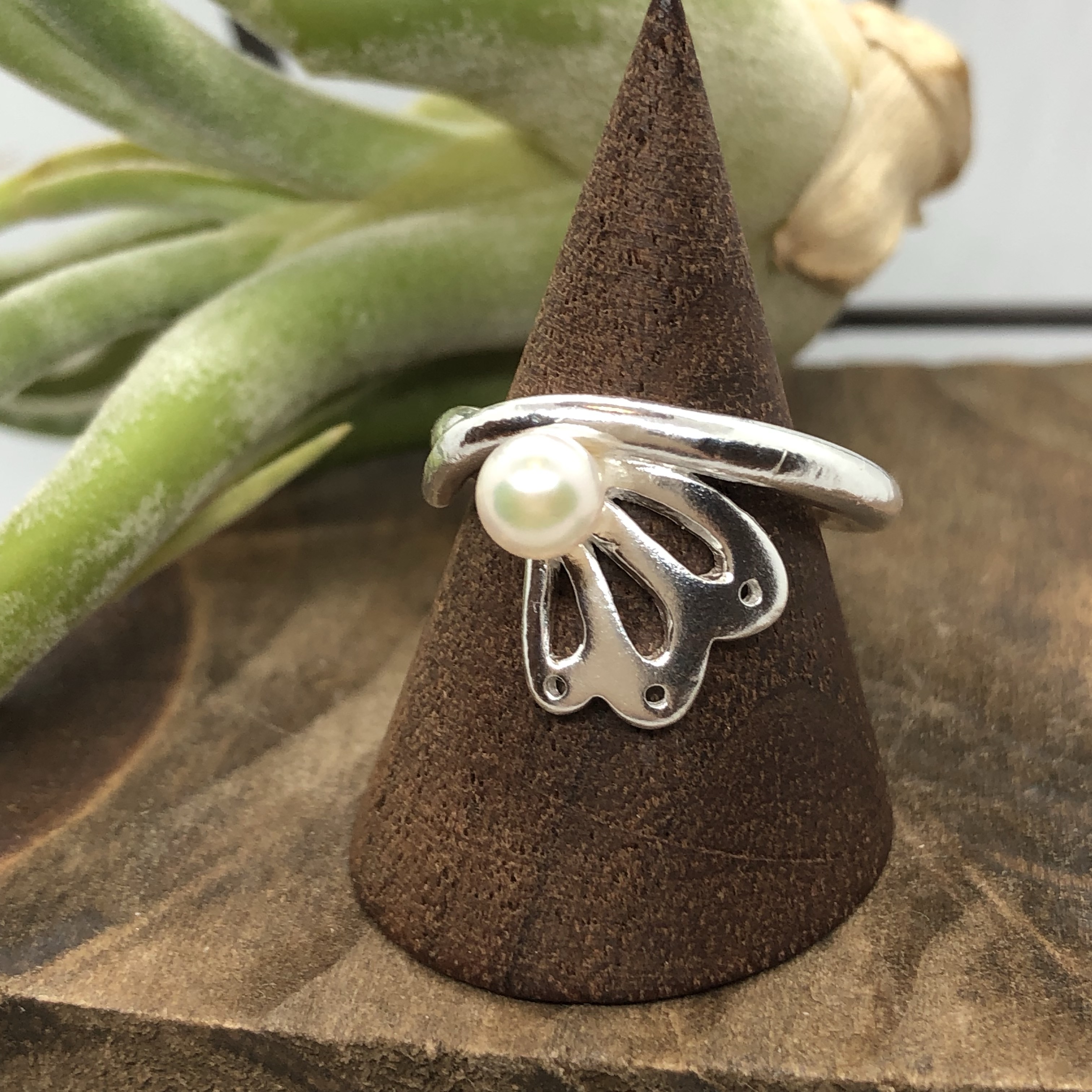 パールマーメイドリング  純銀シルバーリング