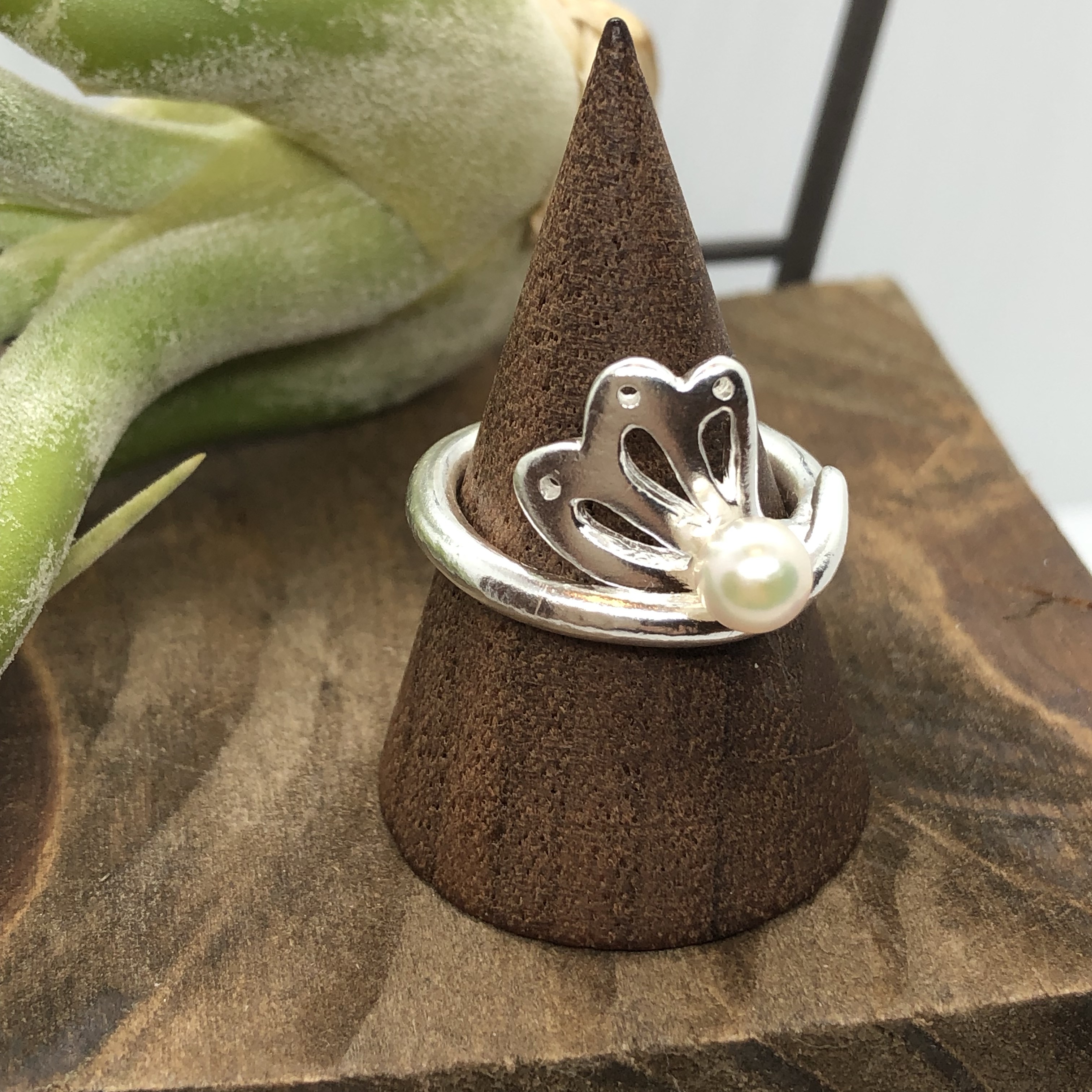 パールマーメイドリング  純銀シルバーリング