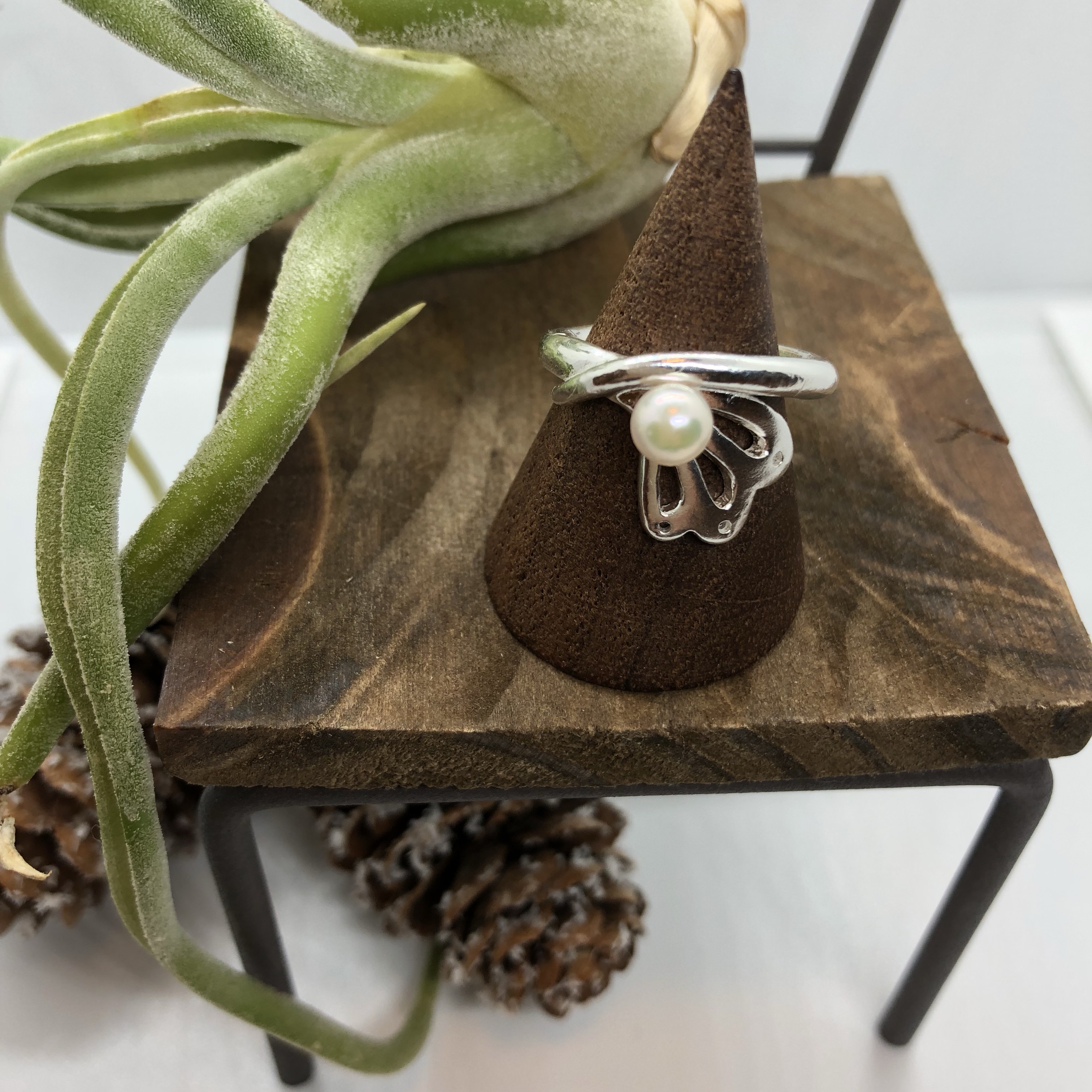 パールマーメイドリング  純銀シルバーリング