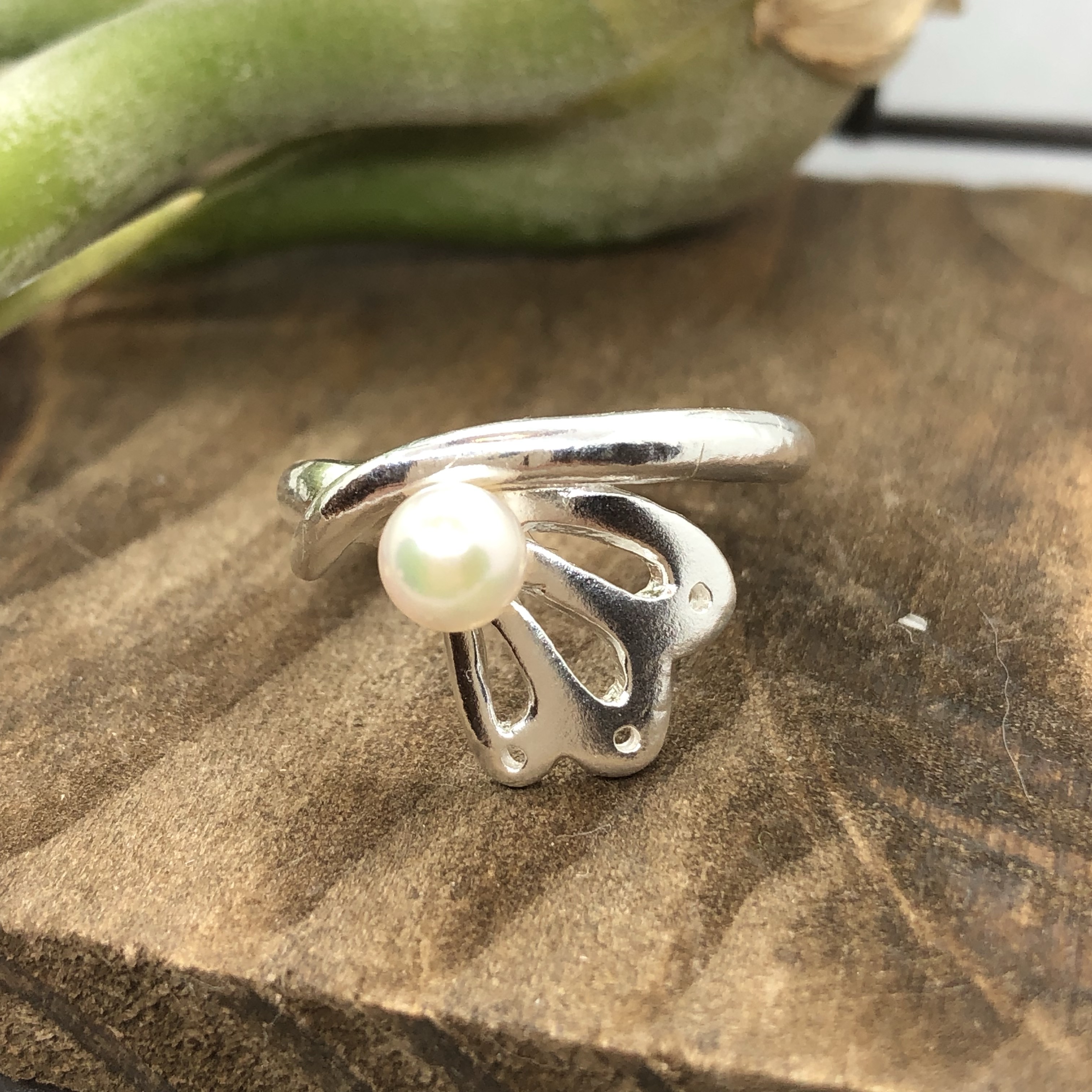 パールマーメイドリング  純銀シルバーリング