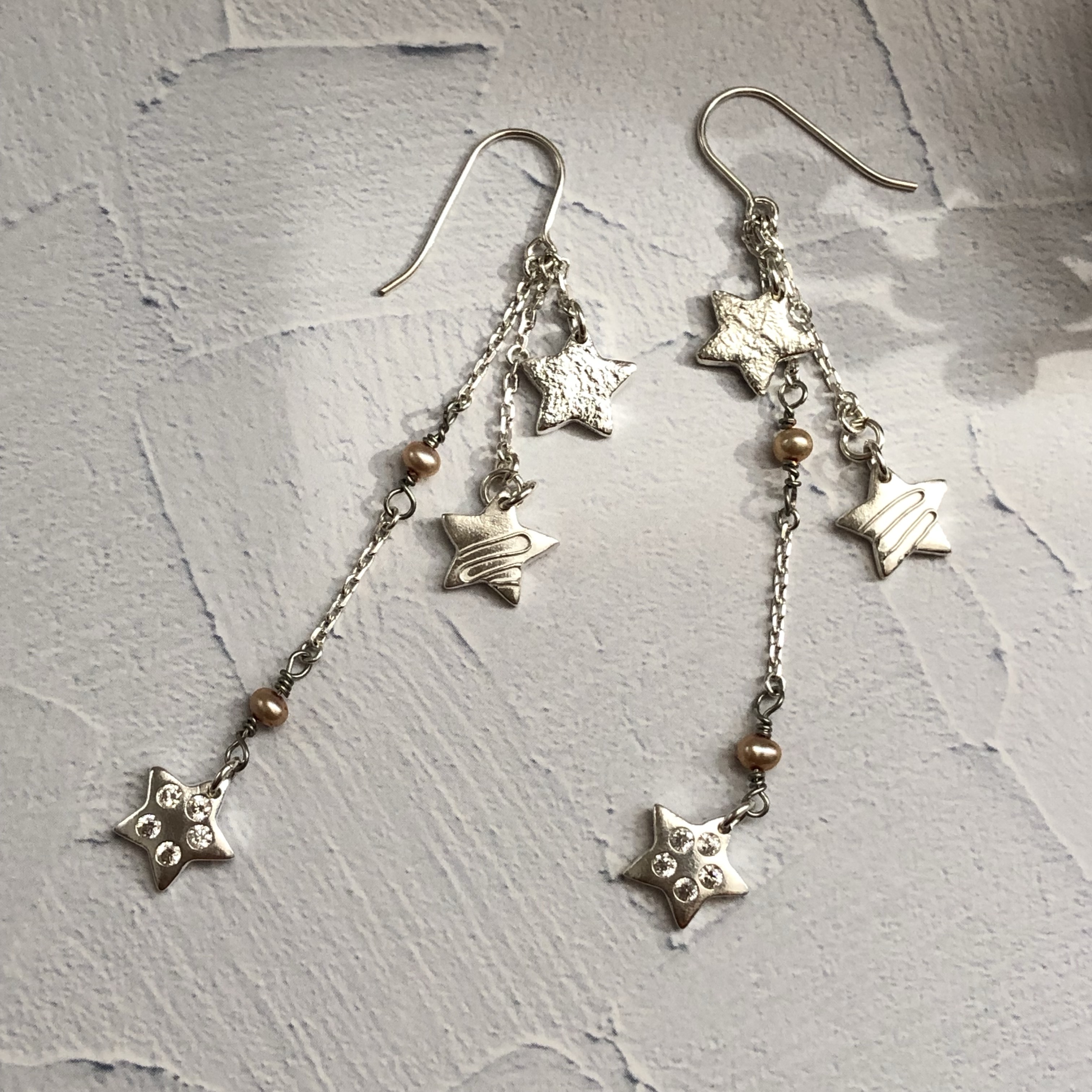 純銀ピアス スタースタースター