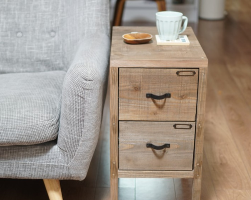 杉材のサイドテーブル【ナイトテーブル】 棚・シェルフ・ラック s-wood