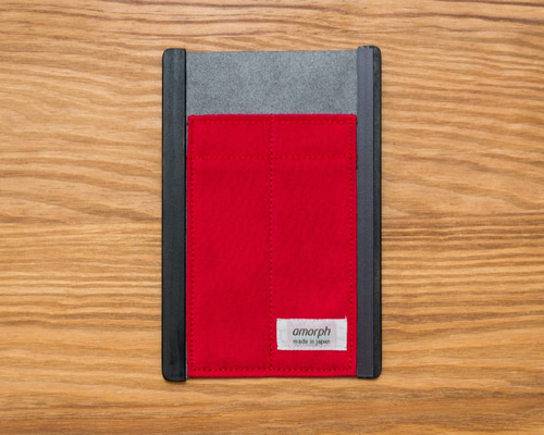 amorph(アモルフ） ロールペンケース 「展」 クラリーノ黒×倉敷帆布