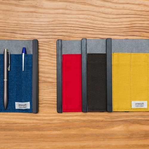 amorph(アモルフ） ロールペンケース 「展」 クラリーノ黒×倉敷帆布