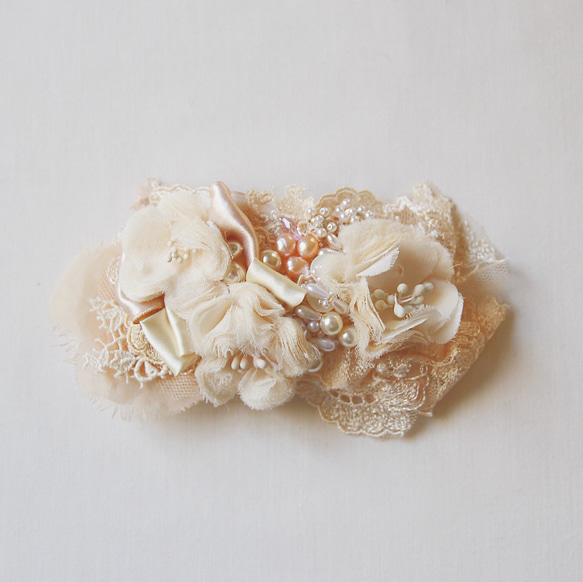 布花☓本真珠のヘッドドレス - 結婚式、卒業式、入学式など特別な日に 2枚目の画像
