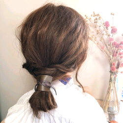 本革/レザー/ヘアーアクセサリー/ブラウン  秋先取り！本革レザーヘアーアクセサリー 2枚目の画像