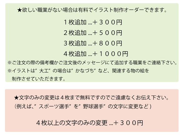 職業オーダー選び取りカード16枚セット女の子用 3枚目の画像