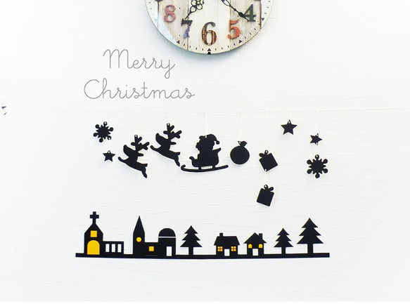 サンタが街にやってきたクリスマスガーランド 1枚目の画像