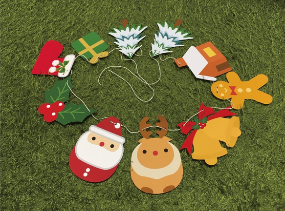 サンタとトナカイのジングルベルXmasガーランド 4枚目の画像