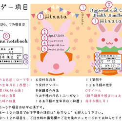 母子手帳カバーウサギ*透明ビニール対応サイズ対応 3枚目の画像
