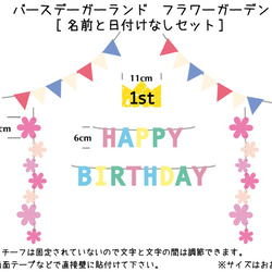 バースデーガーランドフラワーガーデン[名前と日付けなしセット] 2枚目の画像