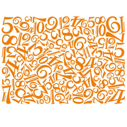 ポーセラーツ 白磁用 numeral 数字 転写紙 ORANGE その他素材 progress