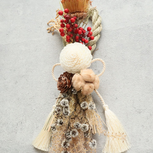 フォルモーサとシダーローズのお正月しめ縄クリスマスリース フォルモーサとシダーローズのお正月しめ縄クリスマスリース