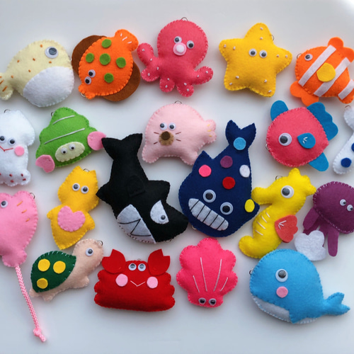 フェルト魚釣り20☆フェルトおもちゃ フェルトさかなつり