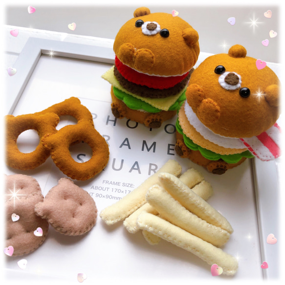 フェルトハンバーガー☆フェルトままごと ☆フェルトおもちゃ 3枚目の画像