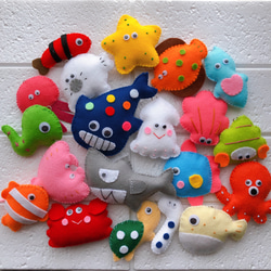 フェルト魚釣り20☆フェルトおもちゃ☆フェルトさかなつりセット