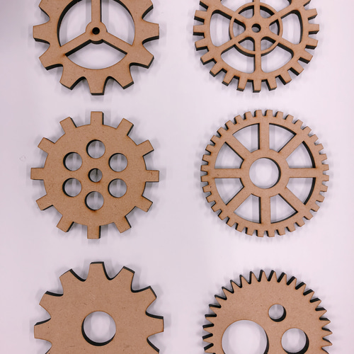 選べる6種類！オシャレな歯車型ウッドコースター！ その他インテリア