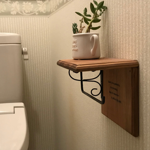 木製トイレットペーパーホルダー アンティーク ウッド調 バス・トイレ