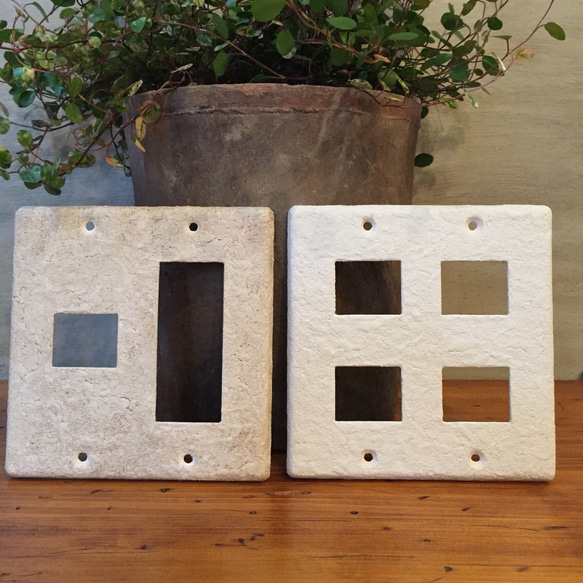 Mediterranean White Switch Plates 地中海白壁風 スイッチ コンセント