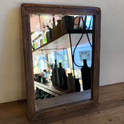 Wood frame stand mirror エイジング加工スタンドミラー 1枚目の画像