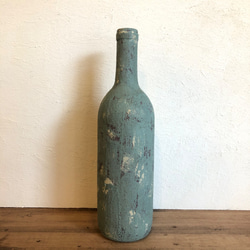 Painted empty wine bottle 空き瓶の一輪挿し 1枚目の画像