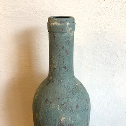 Painted empty wine bottle 空き瓶の一輪挿し 2枚目の画像