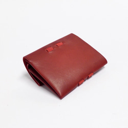 小巧零錢盒 紅色/義大利小牛皮/組裝 第5張的照片