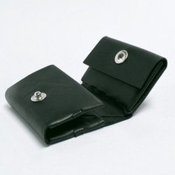 コンパクト三つ折り財布　グリーン/イタリアンカーフ/組み立て 1枚目の画像