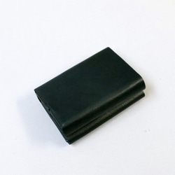 コンパクト三つ折り財布　グリーン/イタリアンカーフ/組み立て 5枚目の画像