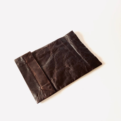 KAMIBUKURO（紙袋）大號 國產正品牛皮 深棕色 第3張的照片