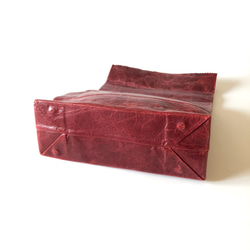 KAMIBUKURO（紙袋）大型國產真皮製成紅色 第3張的照片