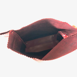 KAMIBUKURO（紙袋）大型國產真皮製成紅色 第4張的照片