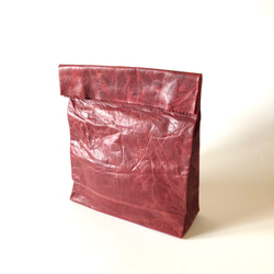 KAMIBUKURO（紙袋）大型國產真皮製成紅色 第7張的照片