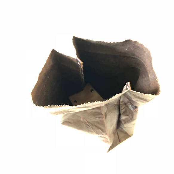 KAMIBUKURO(紙袋)小國產牛皮暗褐色 第5張的照片