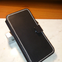 本革(黒)・手帳型iPhone6ケース 1枚目の画像