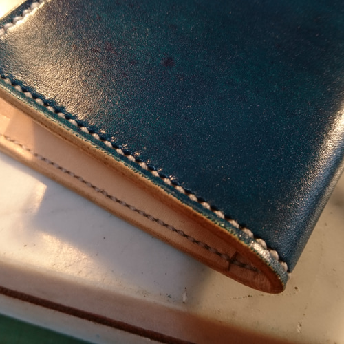 長財布(本革)青 長財布 anjai 通販 5404340｜Creema(クリーマ)