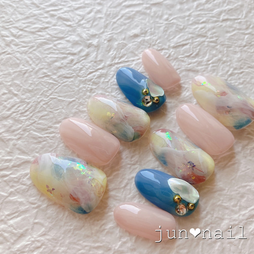 初夏ネイル♡ ネイルチップ（つけ爪） jun❤︎nail 通販