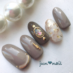 上品モカネイル♡ ネイルチップ（つけ爪） jun❤︎nail 通販 9511501