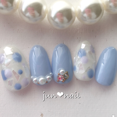 ラベンダーブルーネイル♡ ネイルチップ（つけ爪） jun❤︎nail 通販