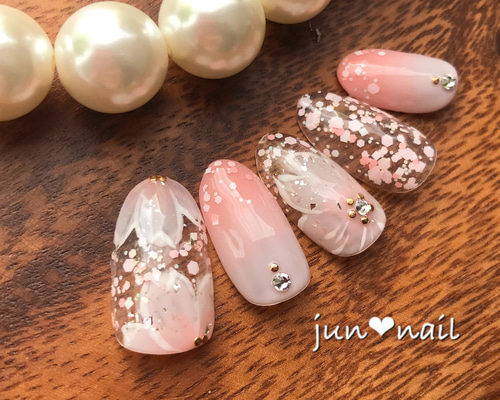 猫　レジンヘアゴム　桜　ネイルヤーン 0_747067657dac440a960b4642940c