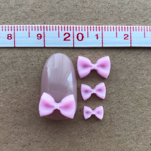 3Dネイルパーツ ♡ピンクリボン ネイルチップ（つけ爪） jun