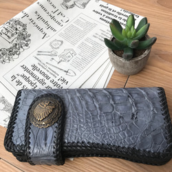 大迫力ウォレット！】コブラヘッド付き 長財布 蛇革 ヘビ ロング