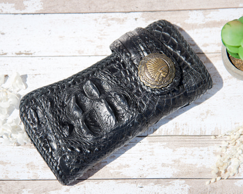 Gravy Leather クロコダイル ワニ革 バイカー 長財布 ハンドメイド 1_160ebe10481ce22c5a8b34576127